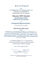 ISO50001 Zertifikat für Steuler WTI 2020-2022