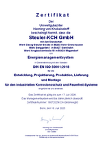 ISO50001 Zertifikat für STEULER-KCH GmbH 2025-2028