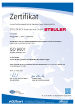 ISO9001 Zertifikat für STEULER-KCH International 2024-2027