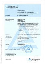 Certificate for STEULER-KCH Materials 2016-2019