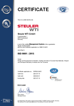 ISO9001 Certificate for Steuler WTI 2021-2024