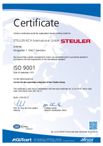 ISO9001 Certificate for STEULER-KCH  International 2024-2027