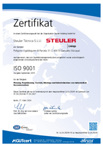 ISO9001 Zertifikat für Steuler Tecnica 2024-2027