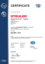 ISO9001 Certificate for Steuler Tecnica 2021-2024