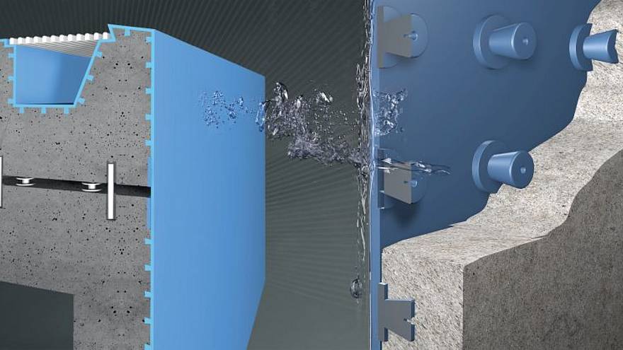 BEKAPOOL Schwimmbadauskleidungssystem von Steuler Pool Linings, fertige Betonelemente mit integriertem Kunststoff-Liner